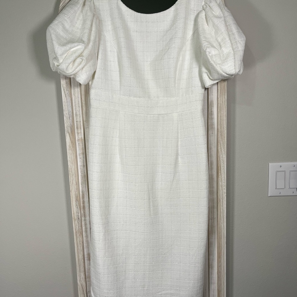 Ivy City Co White Long Sleeve Dress